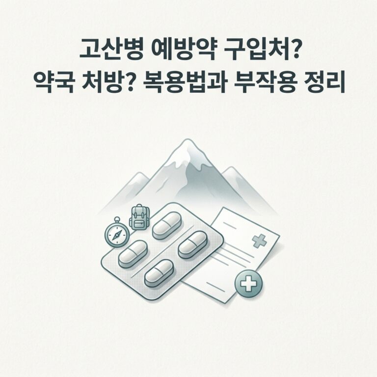 고산병 예방약 구입처? 약국 처방? 복용법과 부작용 정리
