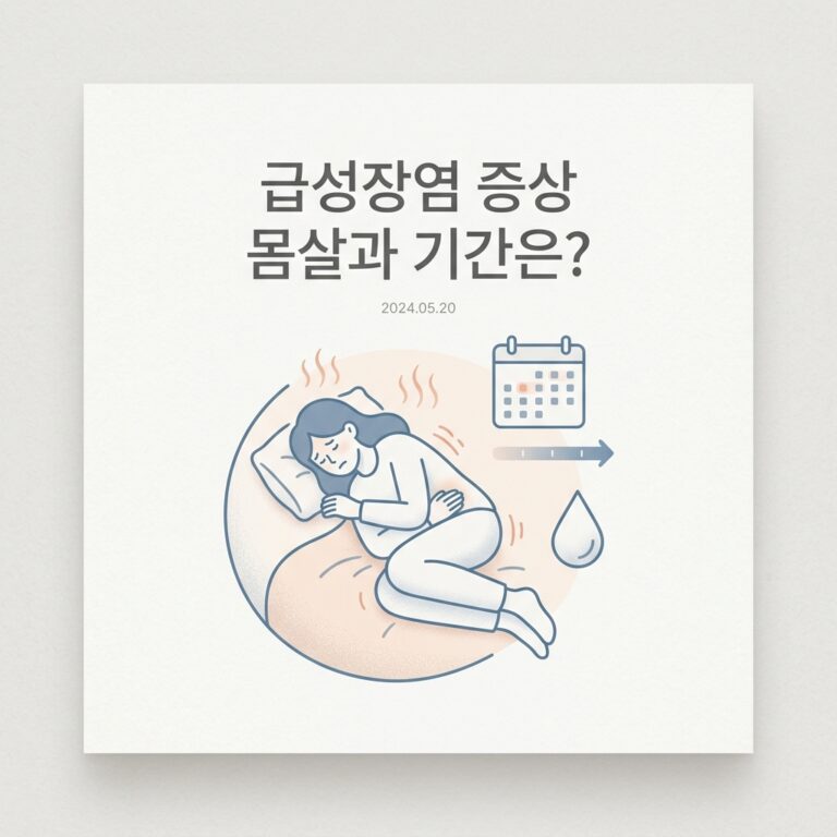 급성장염 증상 몸살과 기간은?