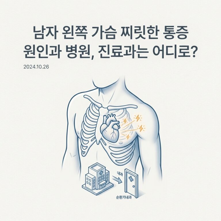 남자 왼쪽 가슴 찌릿한 통증 원인과 병원, 진료과는 어디로?