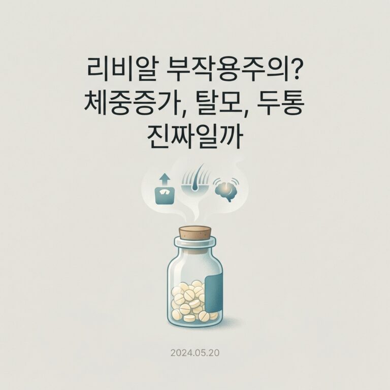 리비알 부작용주의? 체중증가, 탈모, 투동 진짜일까