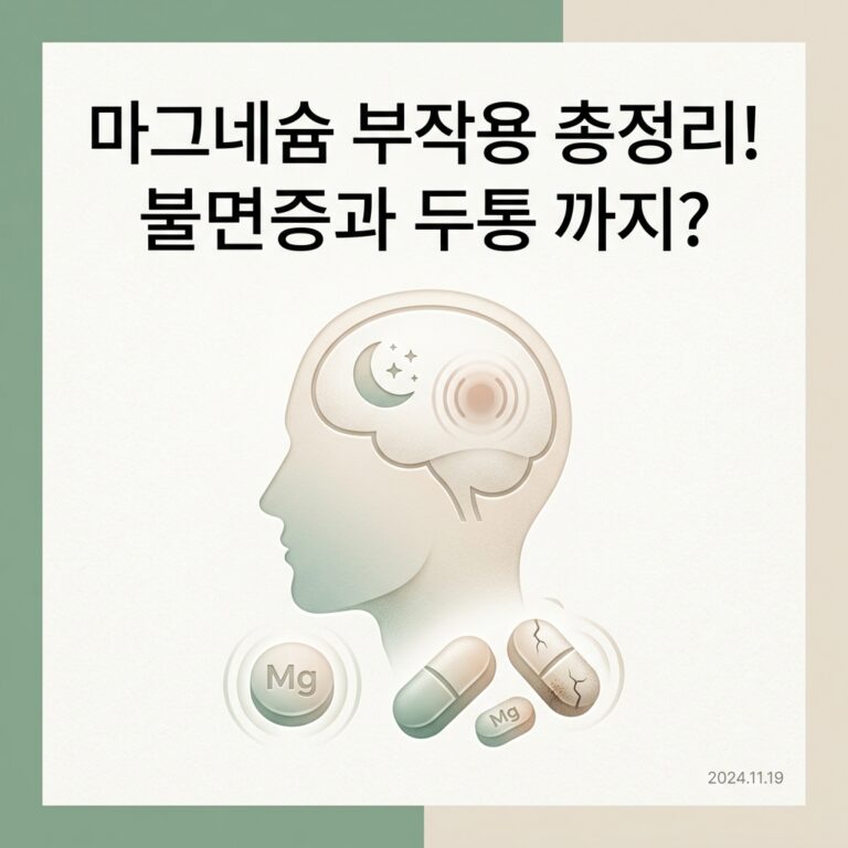마그네슘 부작용 총정리! 불면증과 두통 까지?