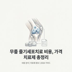 무릎 줄기세포치료 비용, 가격 치료제 총정리