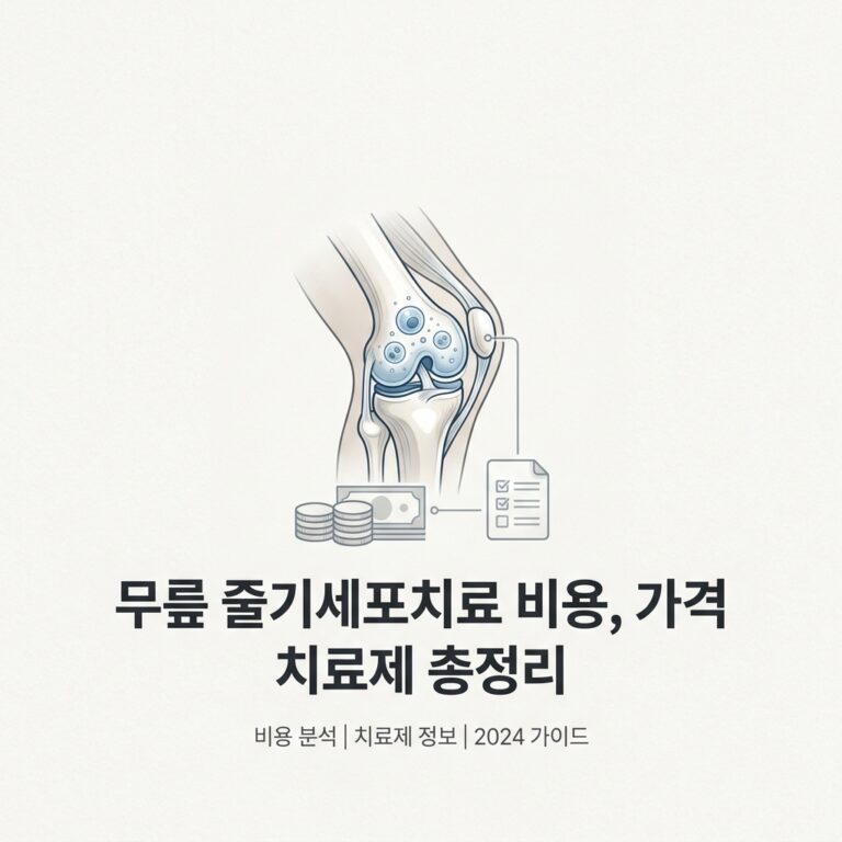 무릎 줄기세포치료 비용, 가격 치료제 총정리