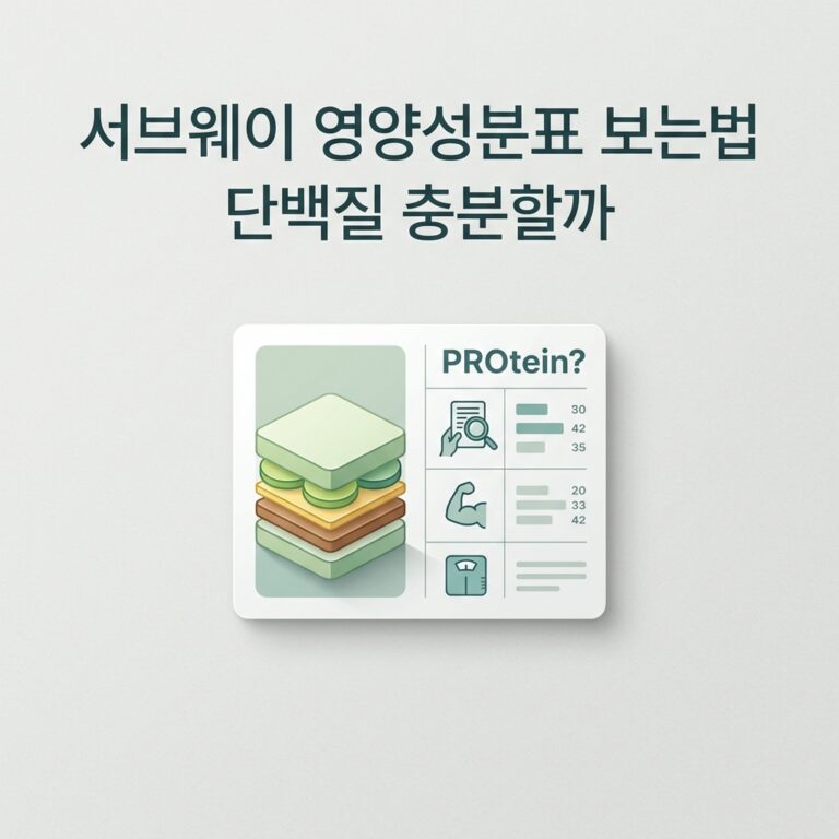서브웨이 영양성분표 보는법 단백질 충분할까