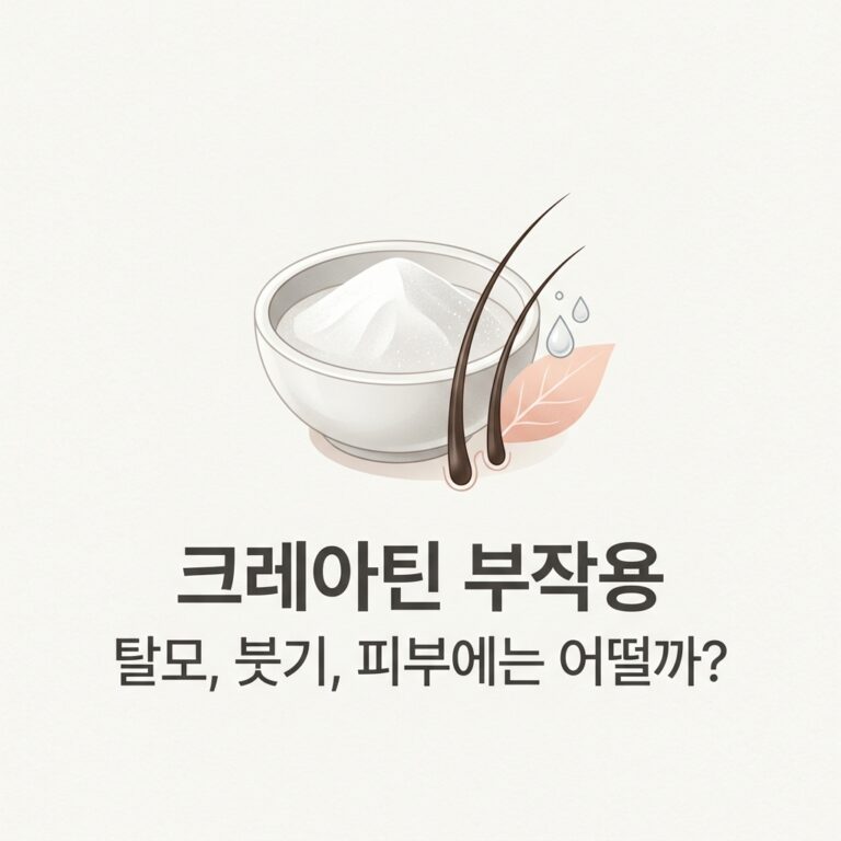 크레아틴 부작용 탈모, 붓기, 피부에는 어떨끼?