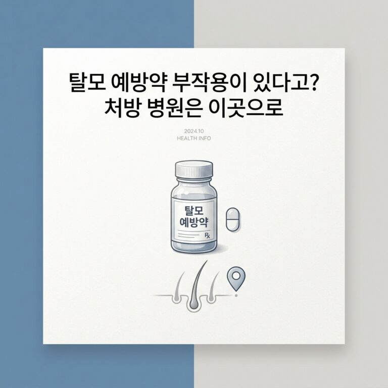 탈모 예방약 부작용이 있다고? 처방 병원은 이곳으로