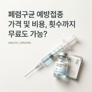 폐렴구균 예방접종 가격 및 비용, 횟수까지 무료도 가능?