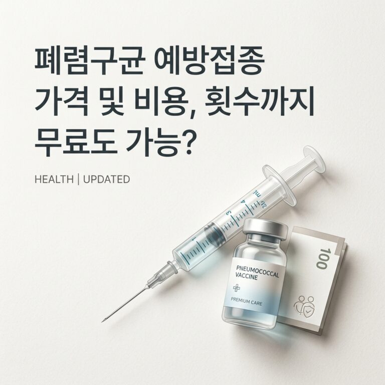 폐렴구균 예방접종 가격 및 비용, 횟수까지 무료도 가능?
