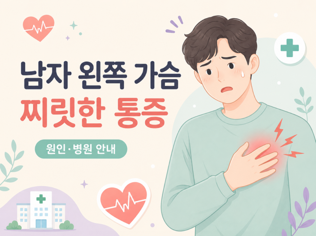 남자 왼쪽 가슴 찌릿한 통증 원인과 병원, 진료과는 어디로? 1 image 253