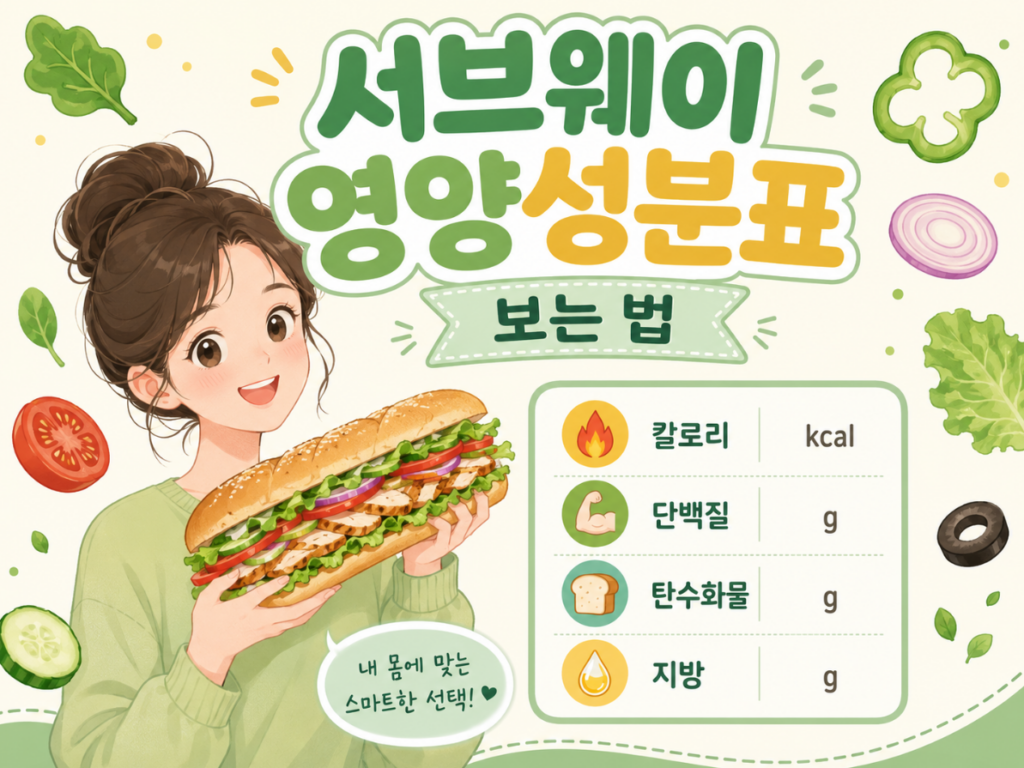 서브웨이 영양성분표 보는법 단백질 충분할까 1 image 305