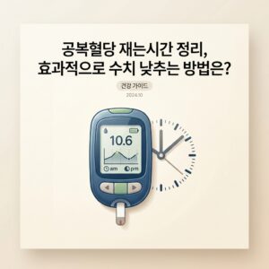 공복혈당 재는시간 정리, 효과적으로 수치 낮추는 방법은?