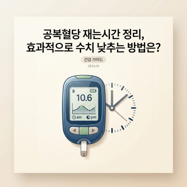 공복혈당 재는시간 정리, 효과적으로 수치 낮추는 방법은?