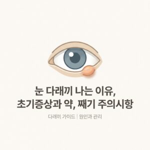눈 다래끼 나는 이유, 초기증상과 약, 째기 주의시항