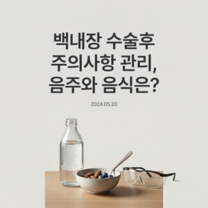 백내장 수술후 주의사항 관리, 음주와 음식은?