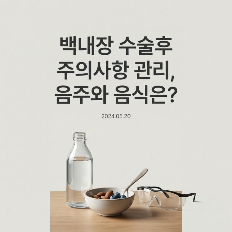 백내장 수술후 주의사항 관리, 음주와 음식은?