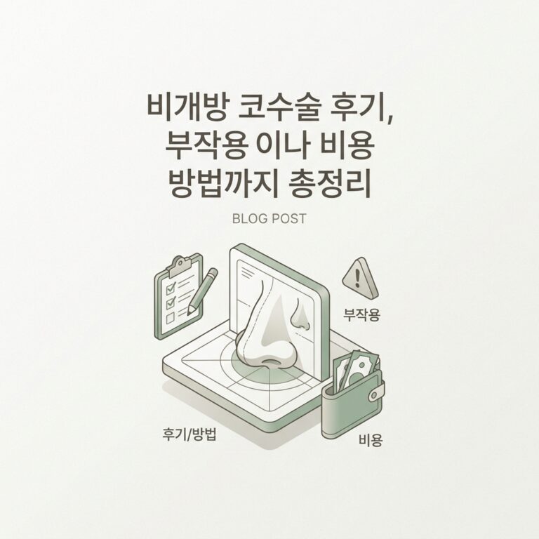 비개방 코수술 후기, 부작용이나 비용 방법까지 총정리