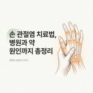 손 관절염 치료법, 병원과 약 원인까지 총정리