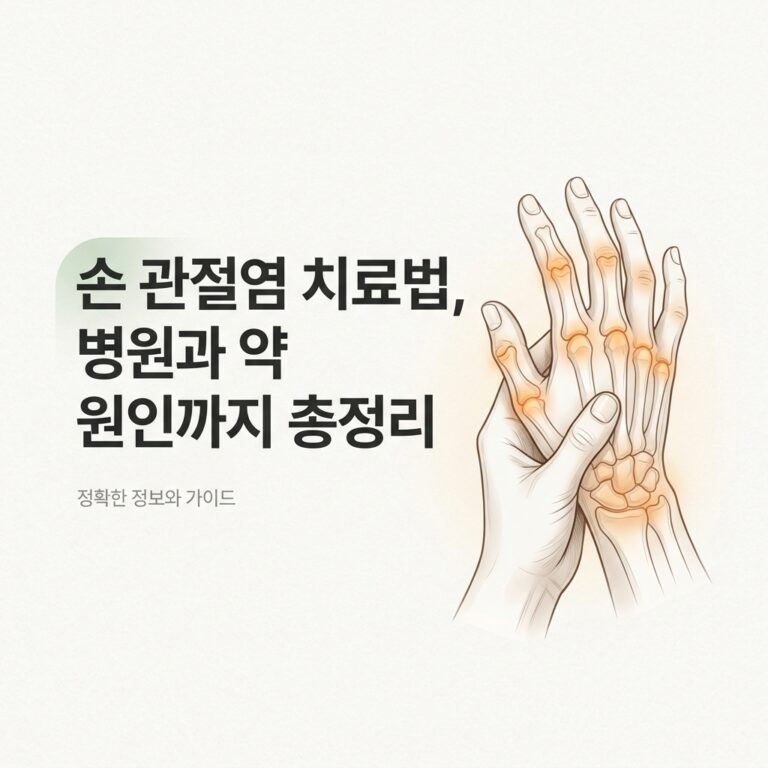 손 관절염 치료법, 병원과 약 원인까지 총정리