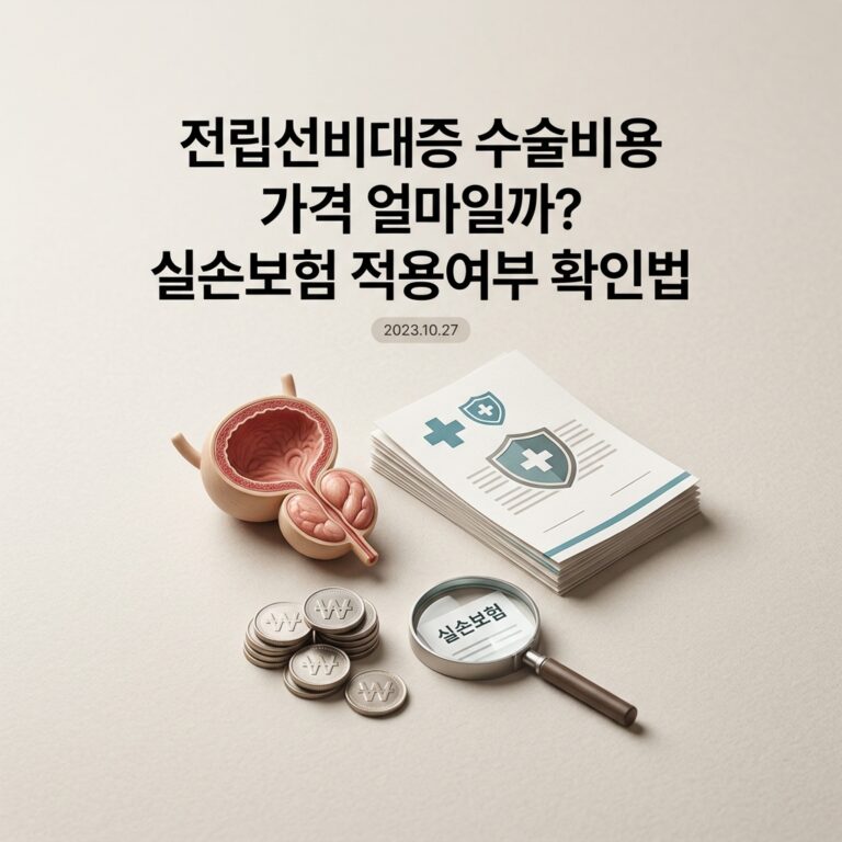 전립선비대증 수술비용 가격 얼마일까? 실손보험 적용여부 확인법