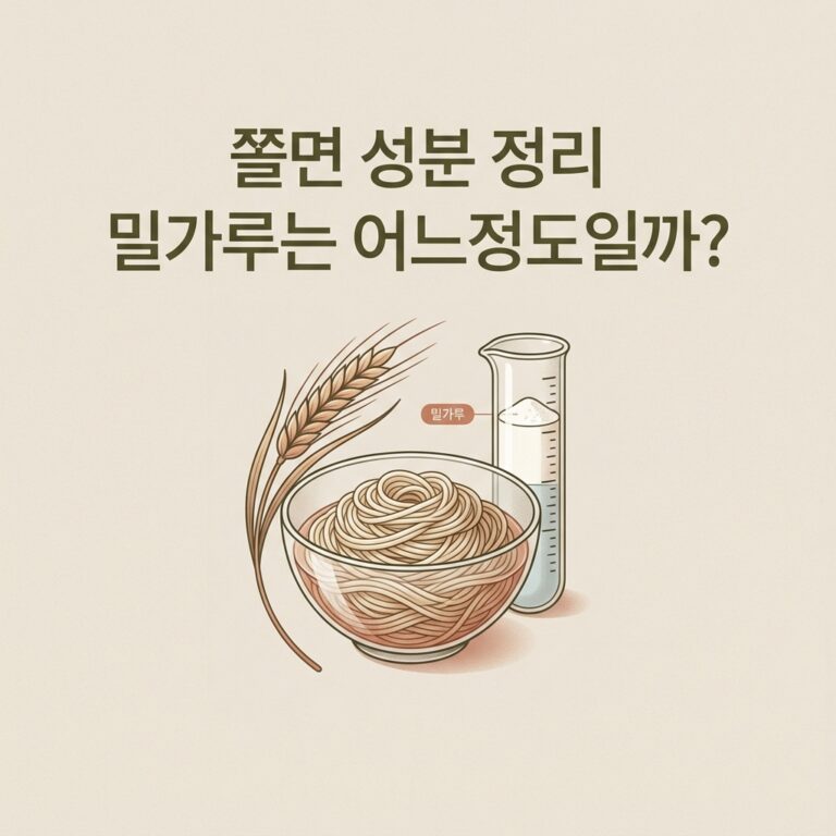 쫄면 성분 정리 밀가루는 어느정도일까?