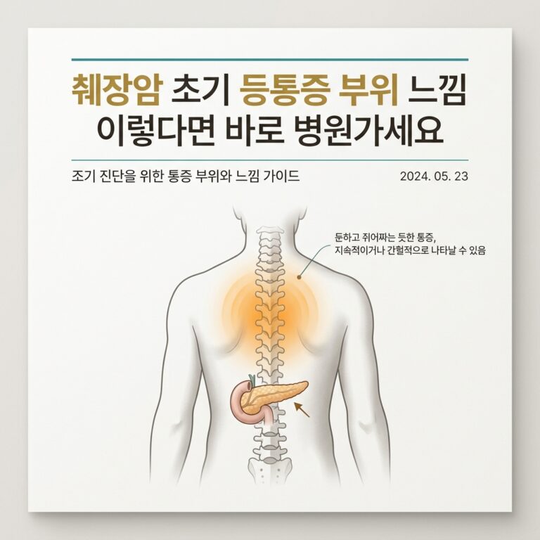 췌장암 초기 등통증 부위 느낌 이렇다면 바로 병원가세요